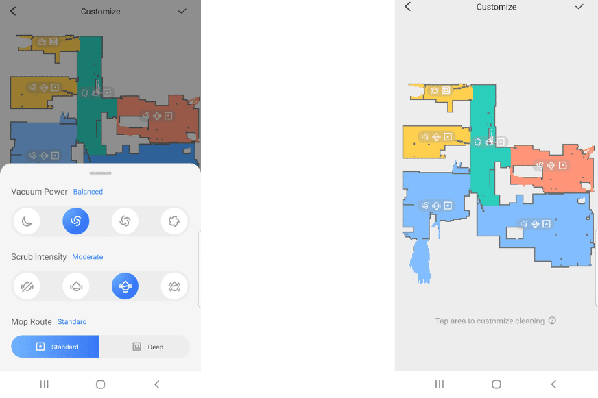 Регулировка уровня подачи воды для каждого отдельного помещения производится в приложении для мобильного телефона Арр.